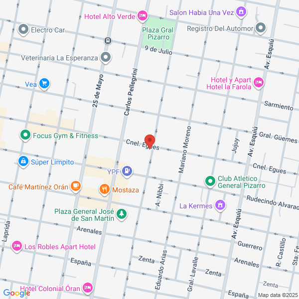 Map showing San Ramón de la Nueva Orán