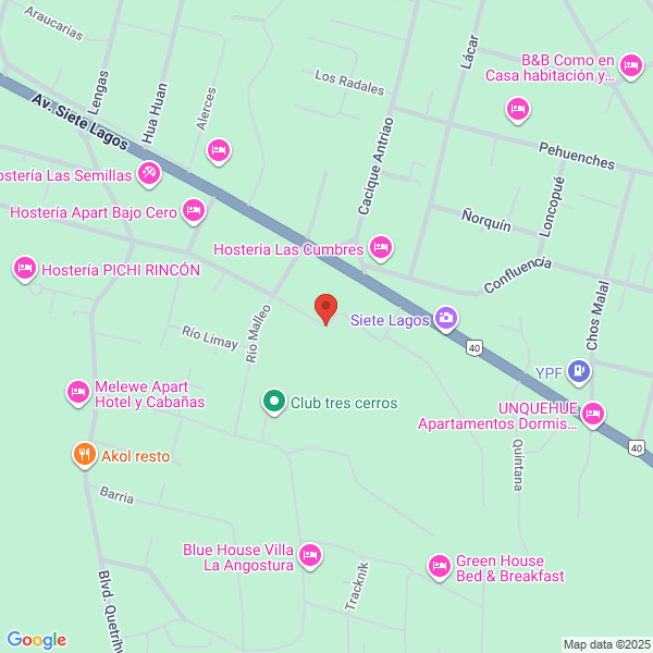 Map showing Villa la Angostura