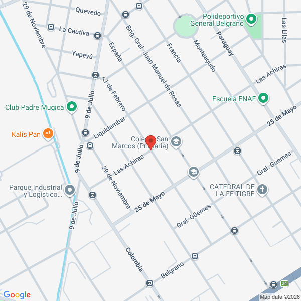 Map showing El Talar