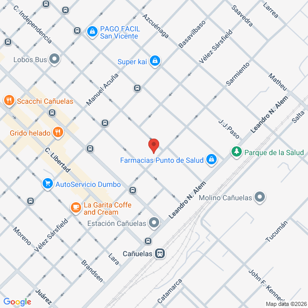 Map showing Cañuelas